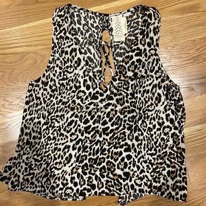 Open back leopard print shirt